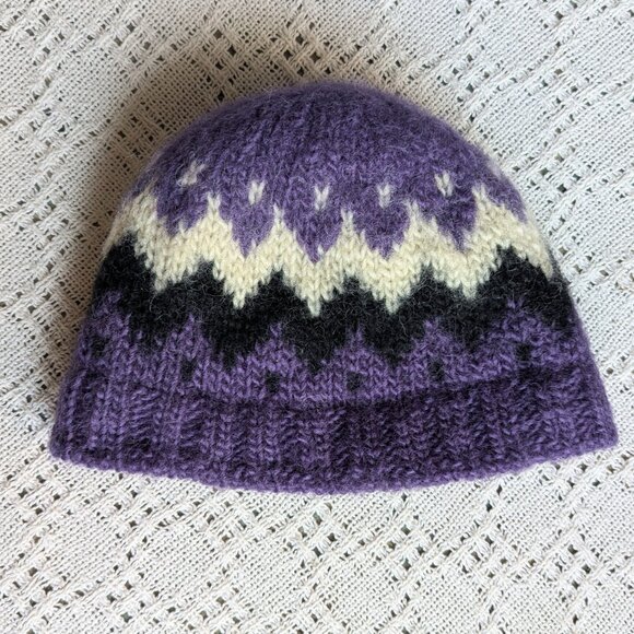 ICEWEAR Hand Knitted Icelandic 100% Wool Unisex Vik Hat Beanie Lined One Size - Picture 2 of 4